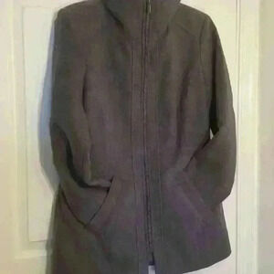 Small Gray Faded glory wool coat, length 28" and P2P length is 19"